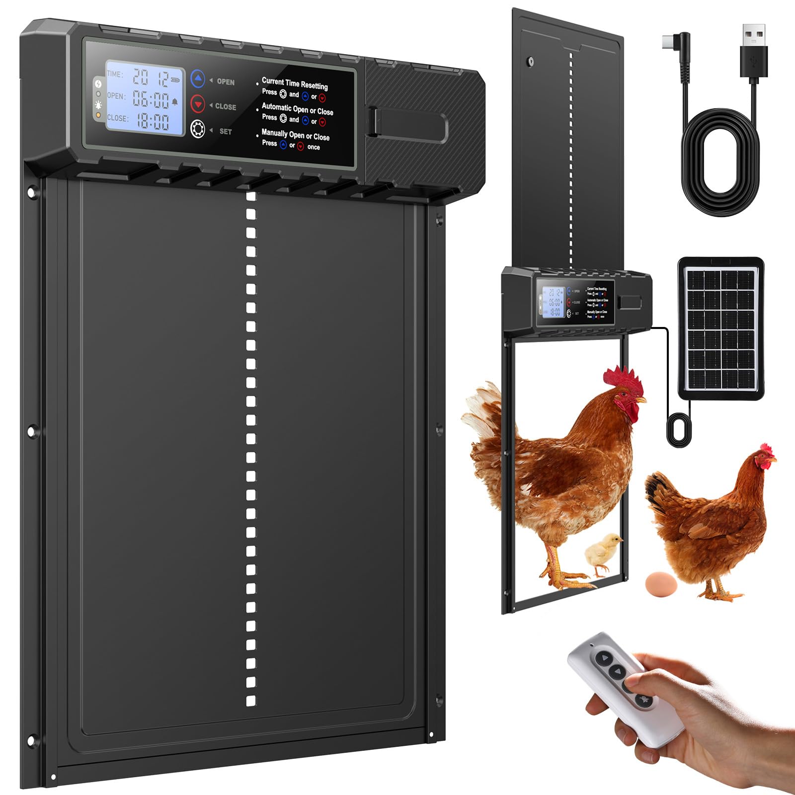 FabStyl automatic door with XL passageway for smooth hen access and airflow.
