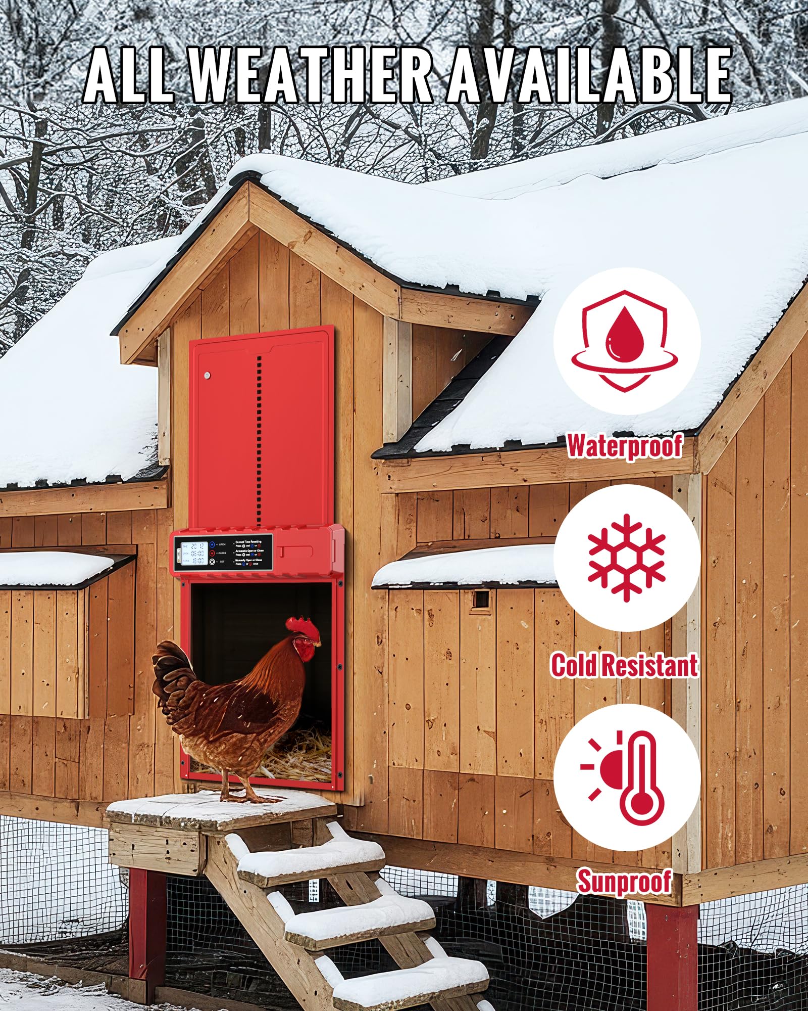 FabStyl weather-proof aluminum alloy body withstands outdoor use.