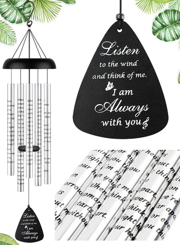 Fabuday 32-inch wind chimes outdoors for tranquil garden ambiance.