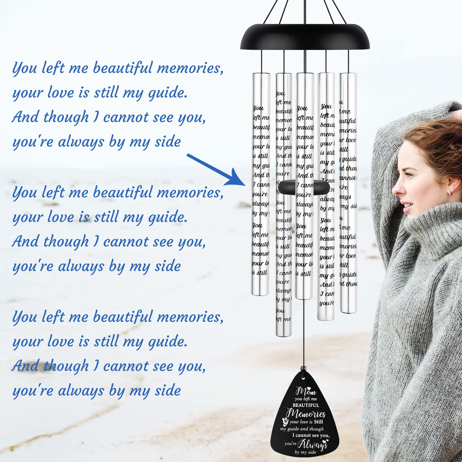 Fabuday medium-size garden wind chimes adorn porches with soothing tones