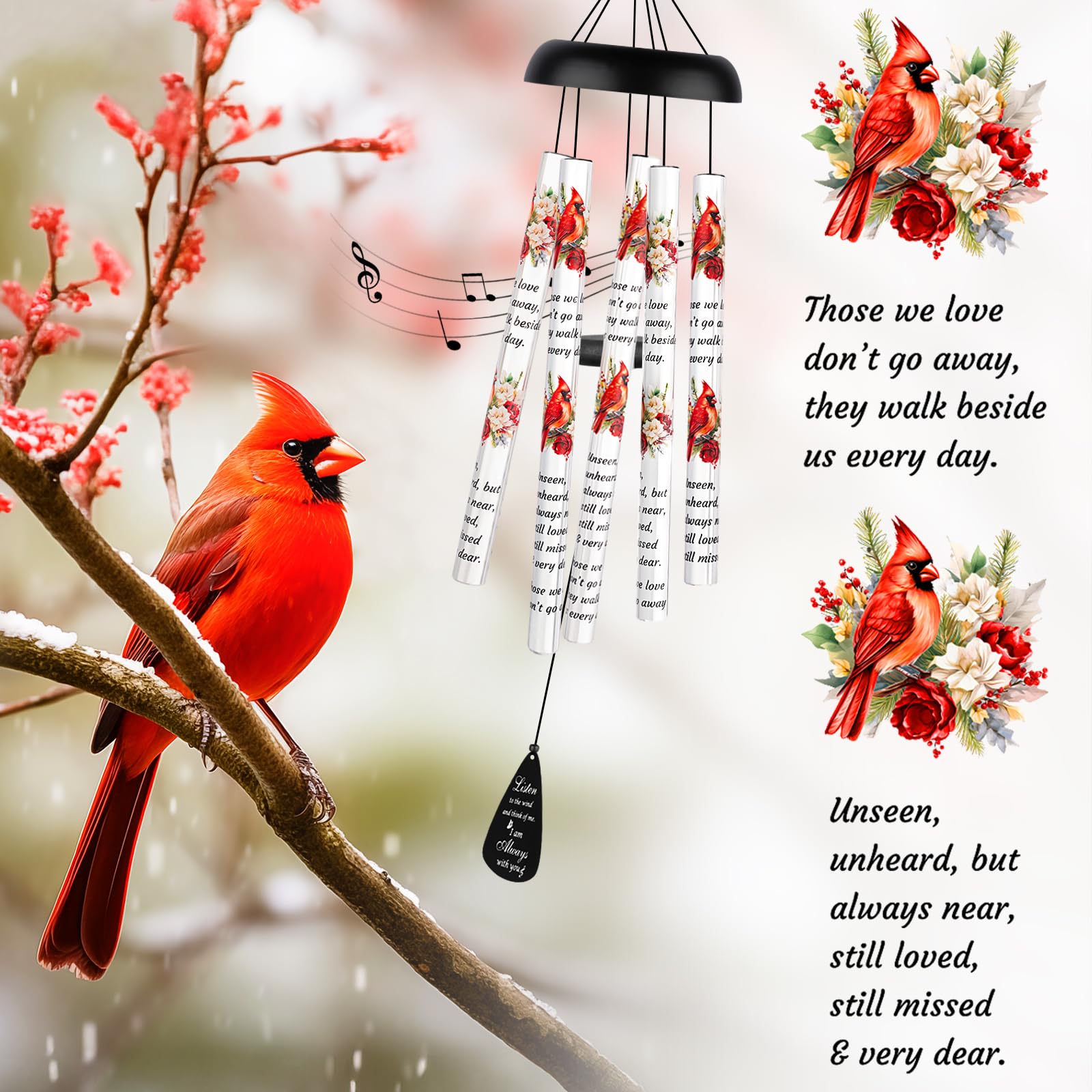 Fabuday wind chimes displaying healing verse for reflection