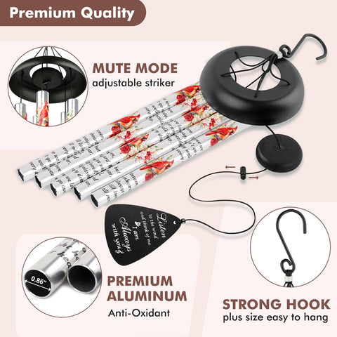 Fabuday cardinal wind chimes emitting soothing tones in breeze