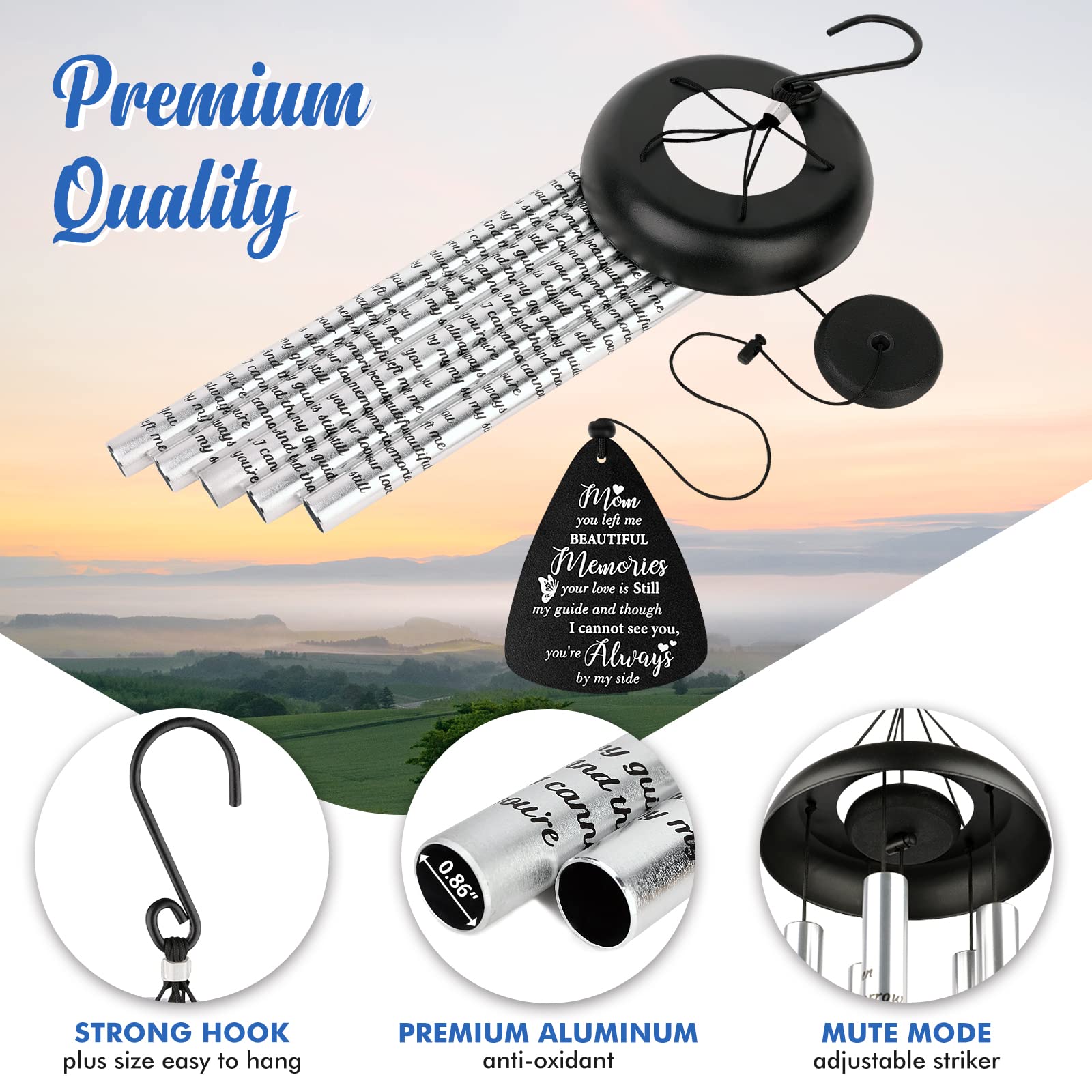 Fabuday mute-mode wind chimes offer calm ambiance for quiet moments
