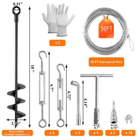 Fabulas anchor kit in use securing a playground setup