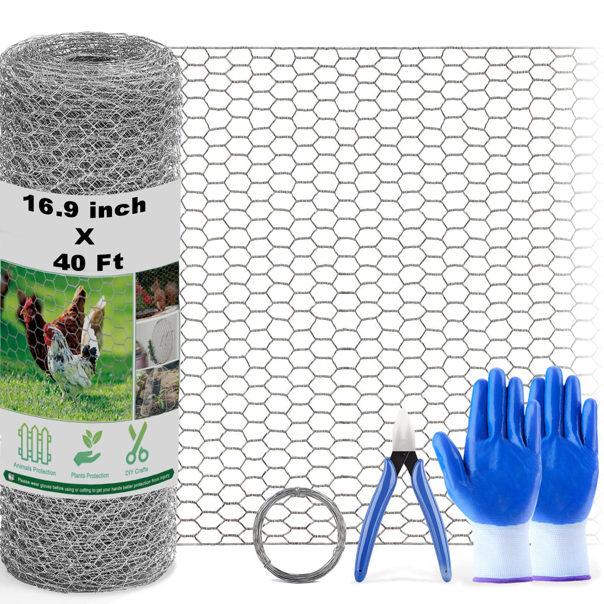 Fabulas chicken wire mesh on garden fence shows durable galvanized hex pattern
