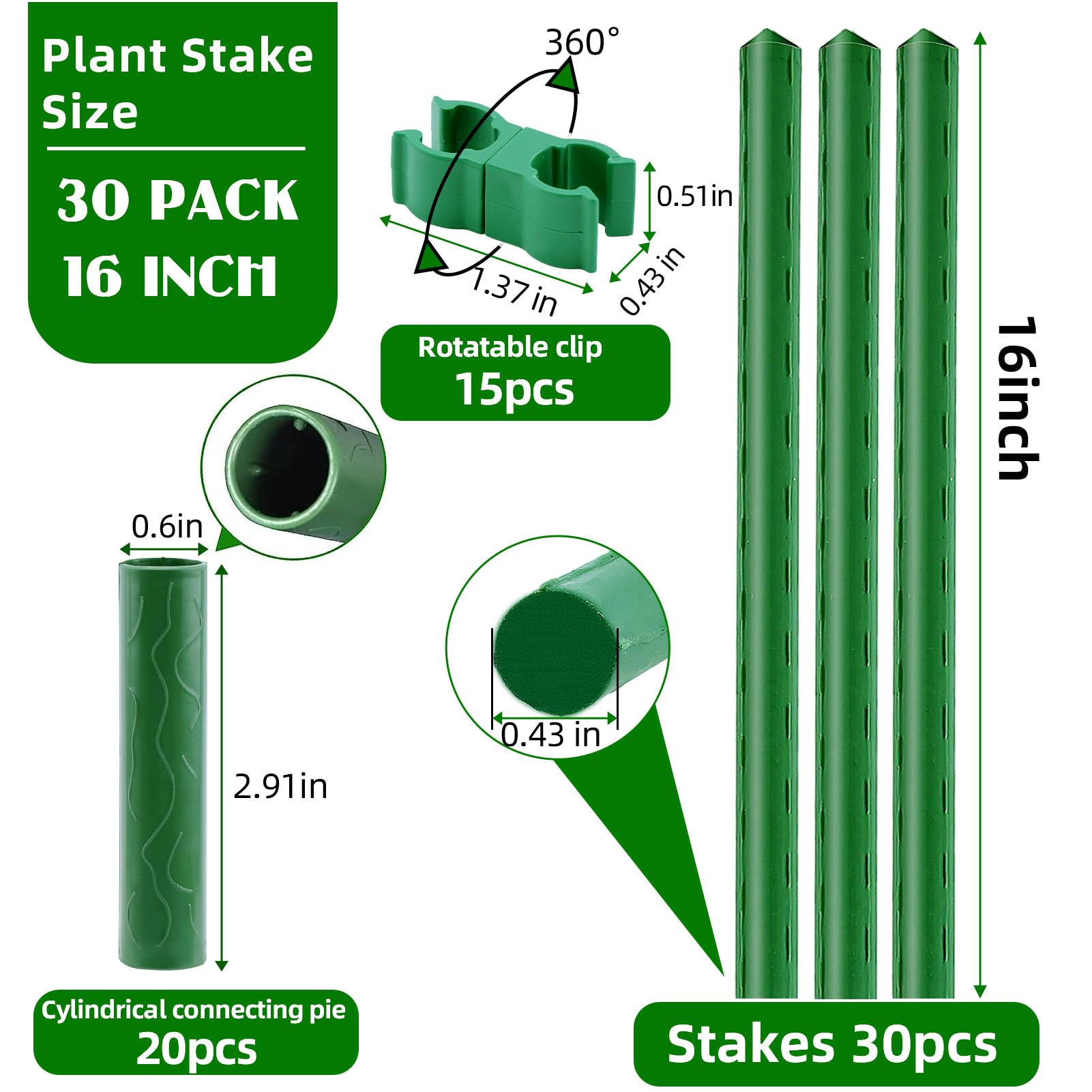 Fabulas Garden Stakes in ground supporting tomato plants during growth.