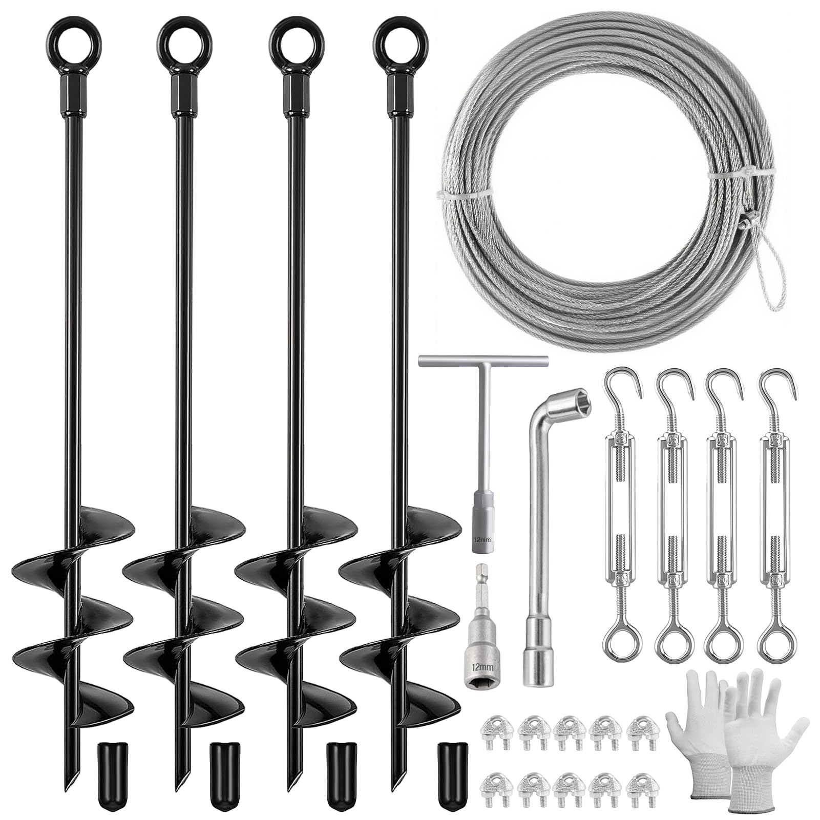 Fabulas ground anchors 18-inch tip for strong soil grip in outdoor installs
