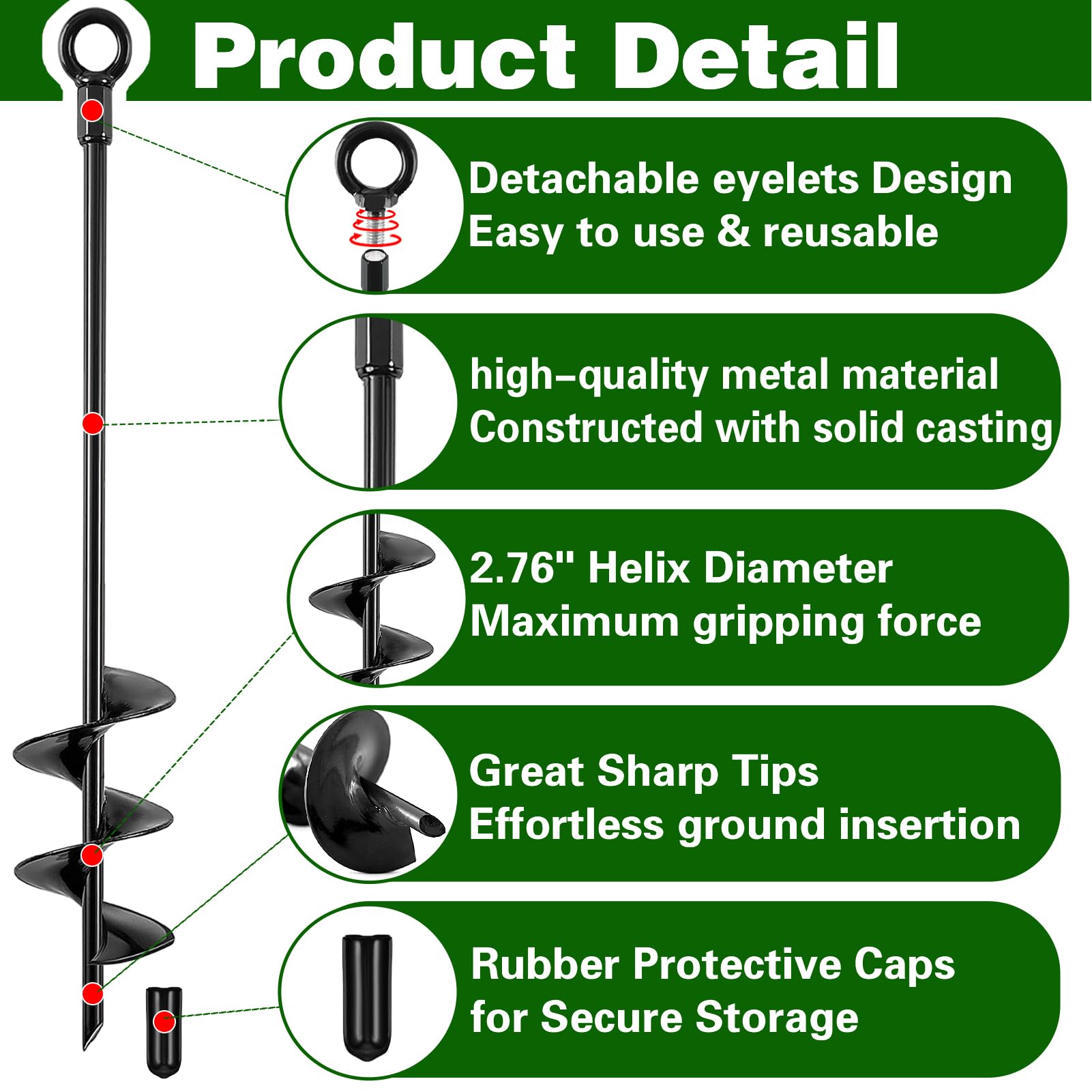 Fabulas spiral blades provide strong grip for deep soil stabilization