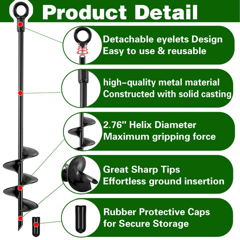 Fabulas spiral blades provide strong grip for deep soil stabilization