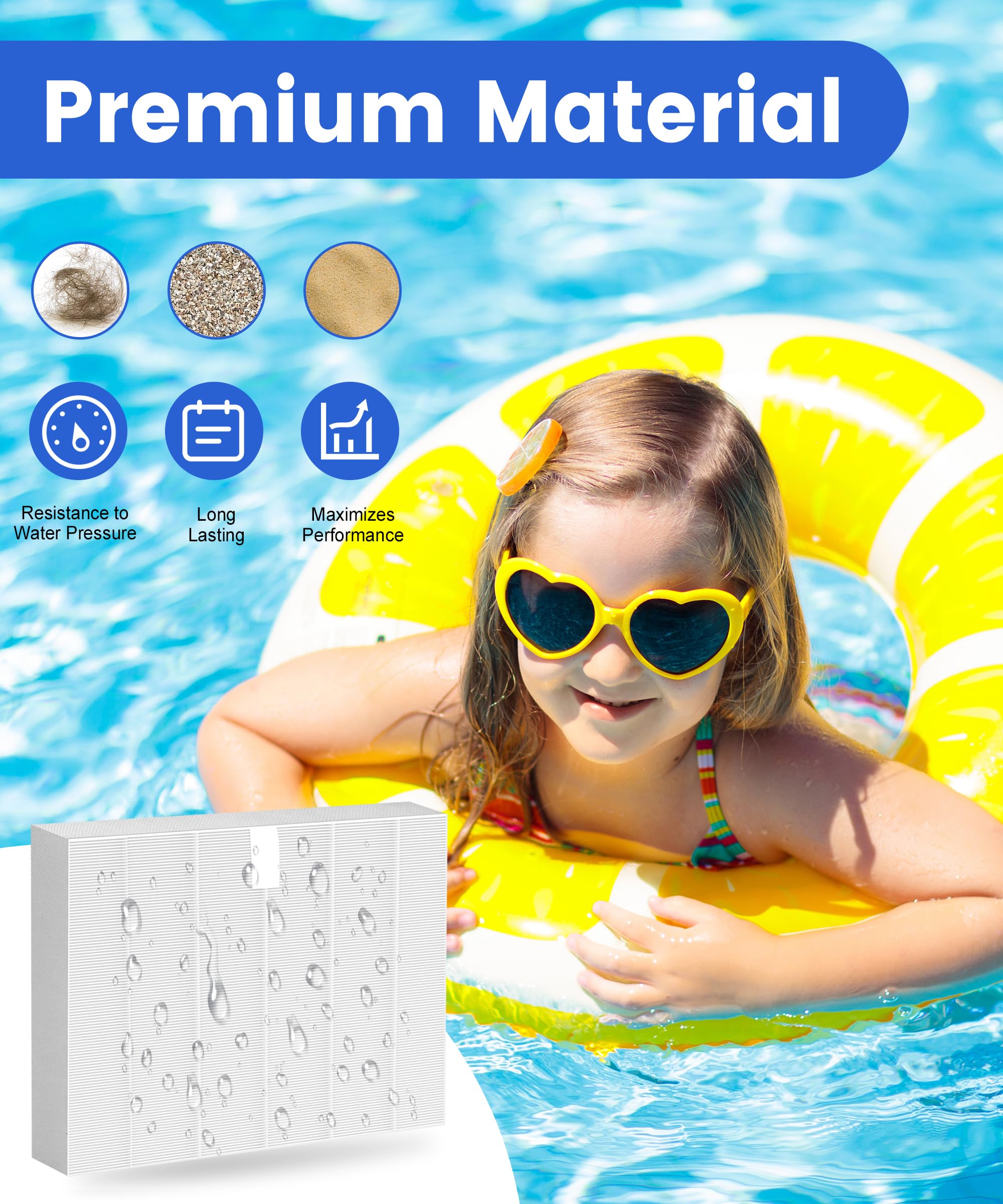 Facecool durable flat filter material designed for longer spa filter life.