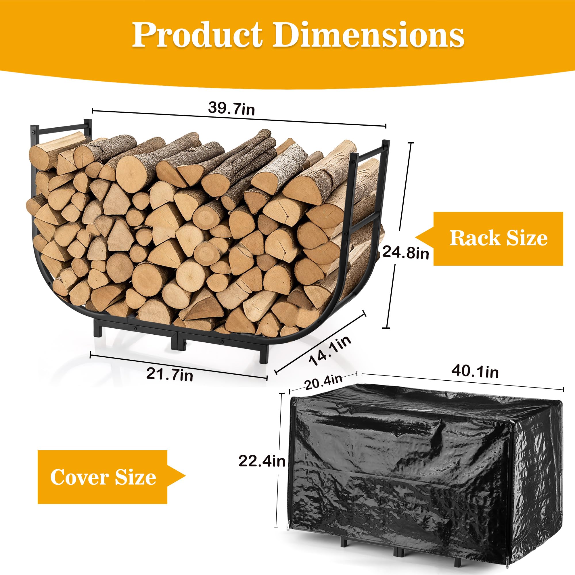 facka outdoor firewood rack steel frame structure for sturdy storage