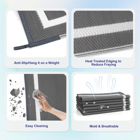 FACOYANS soft weave rug ideal for barefoot steps outdoors.