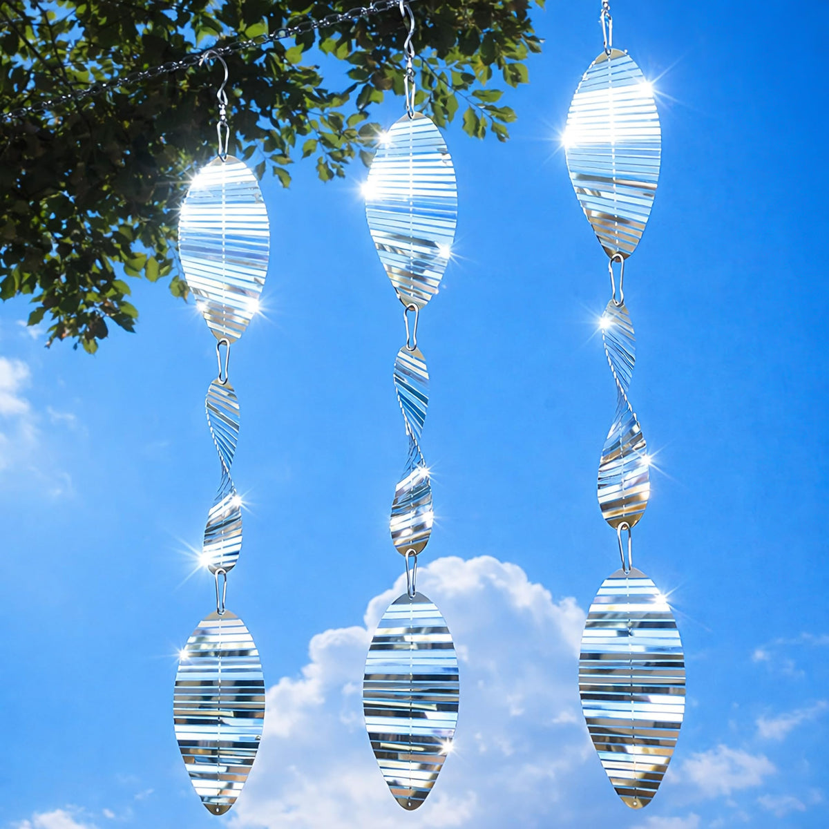 Factee Bird Deterrents with a 3D mirror finish deter birds near your home.