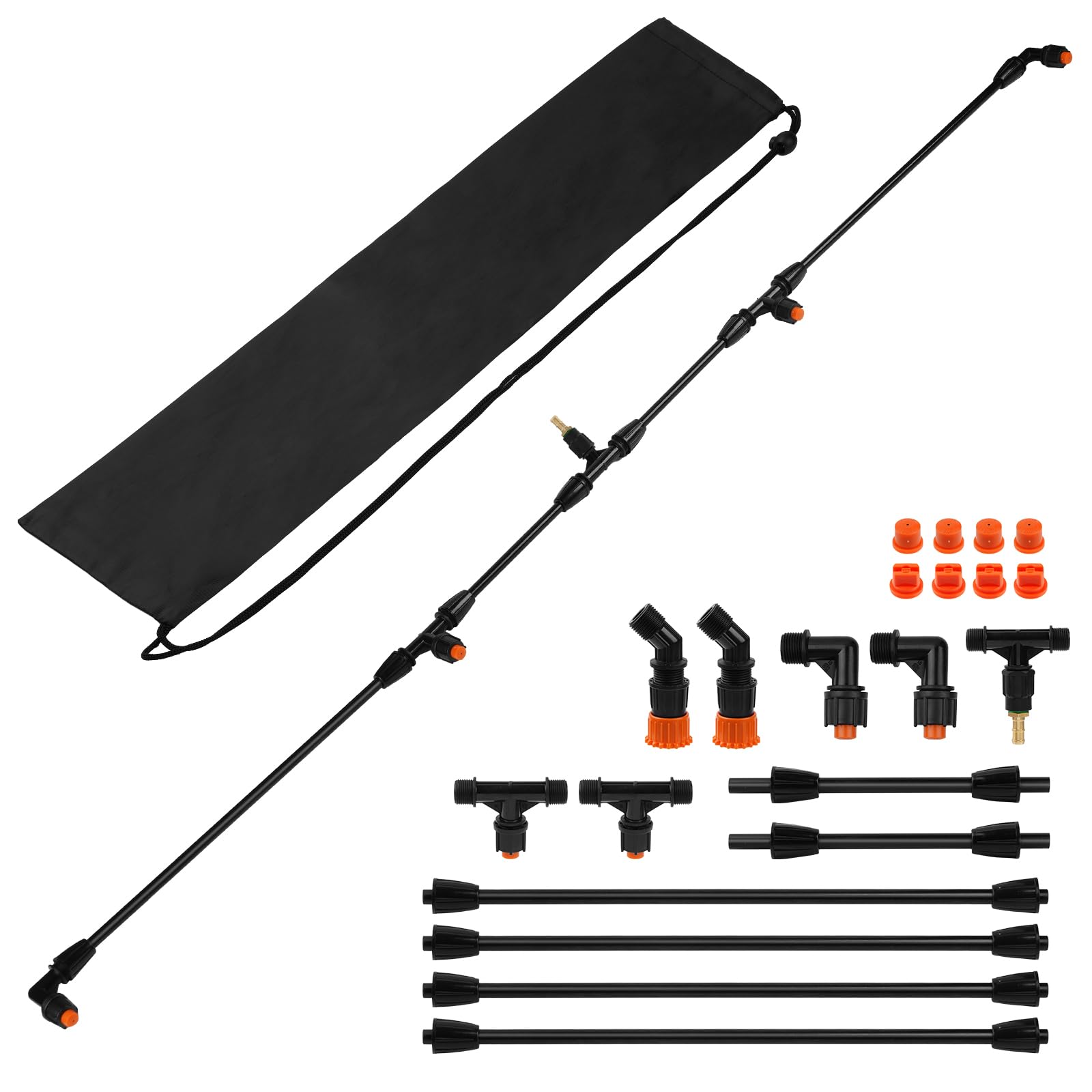 Faculx 4-nozzles poly sprayer boom wand 74-8in delivers broad coverage for large fields.