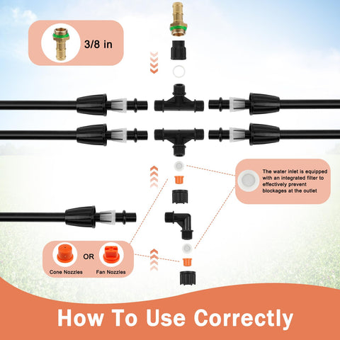Faculx brass 14inch 1-4in connector ensures easy compatibility with backpack sprayers.