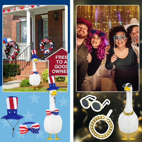 faculx versatile garden decorations transform ordinary geese into festive accents.