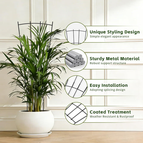 FAFTFTDY metal plant trellis provides sturdy support for monstera and tomatoes