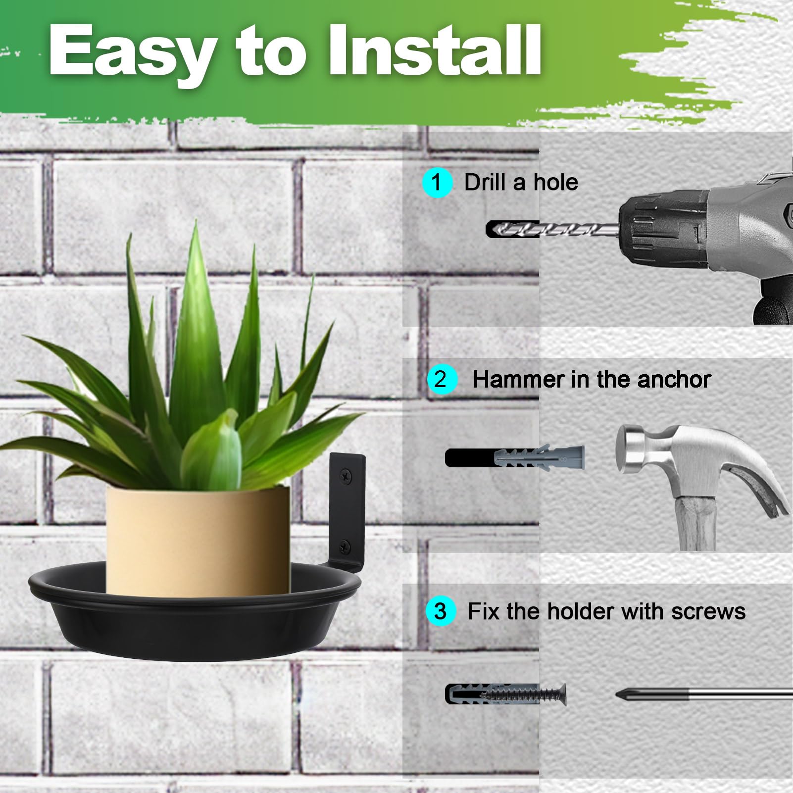 FAHAWEL durable 30 lb capacity plant holder with sturdy rings
