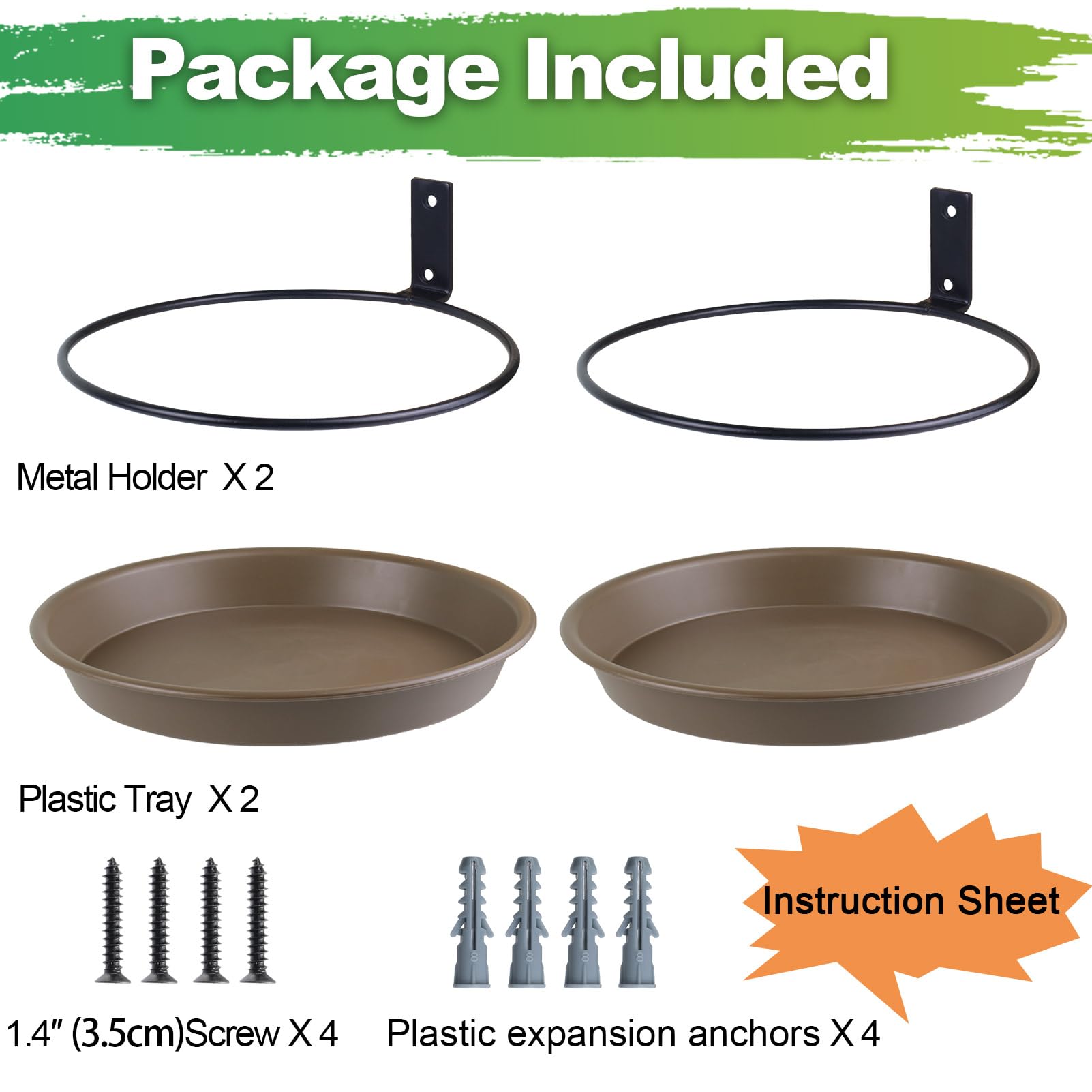 FAHAWEL sturdy 0.12-inch plastic trays resist warping in sun and rain.