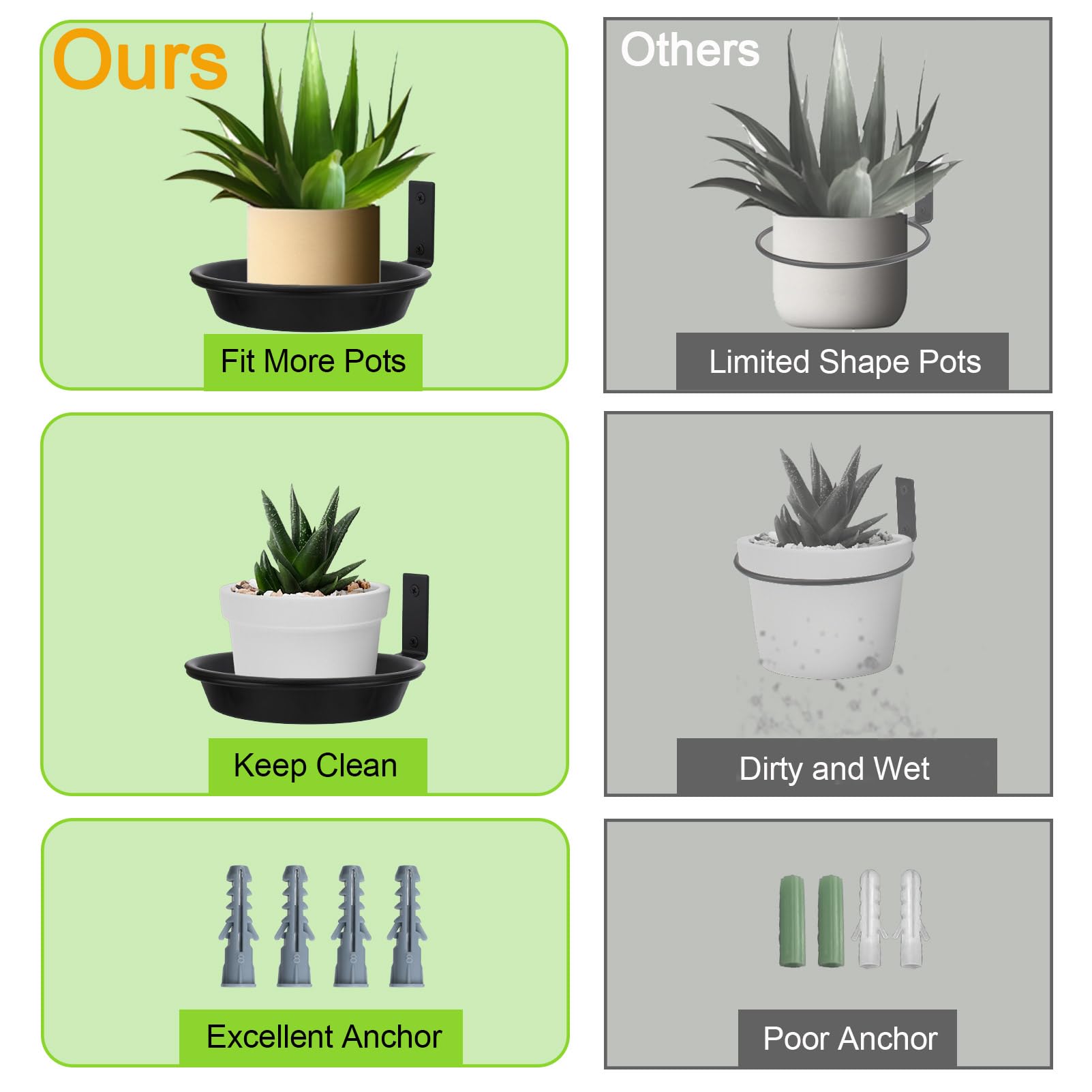FAHAWEL indoor wall decor plant display on a living room wall