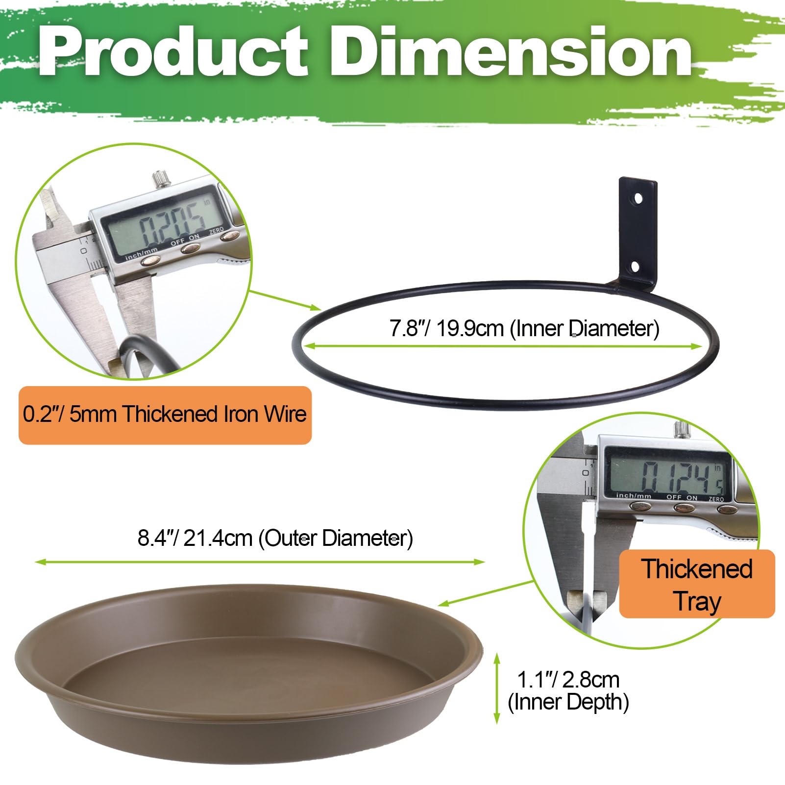FAHAWEL iron holder with durable ring supports the tray securely for outdoor use.