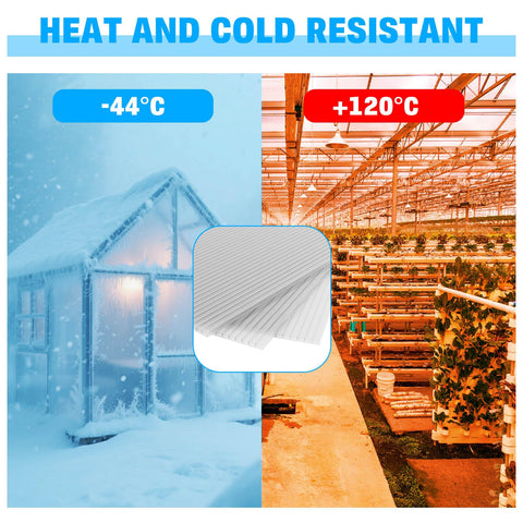 FAHKNS 14-pack greenhouse panels, clear surface, high light transmission for vibrant growth.