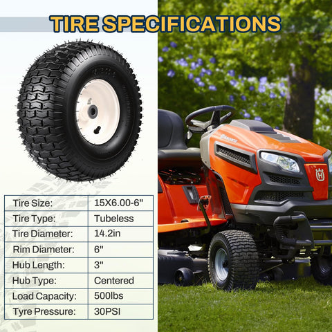 FAHKNS centered 3in hub close-up simplifies installation on compatible mowers.