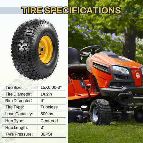 FAHKNS natural rubber all-season tread delivers long-lasting traction across lawns