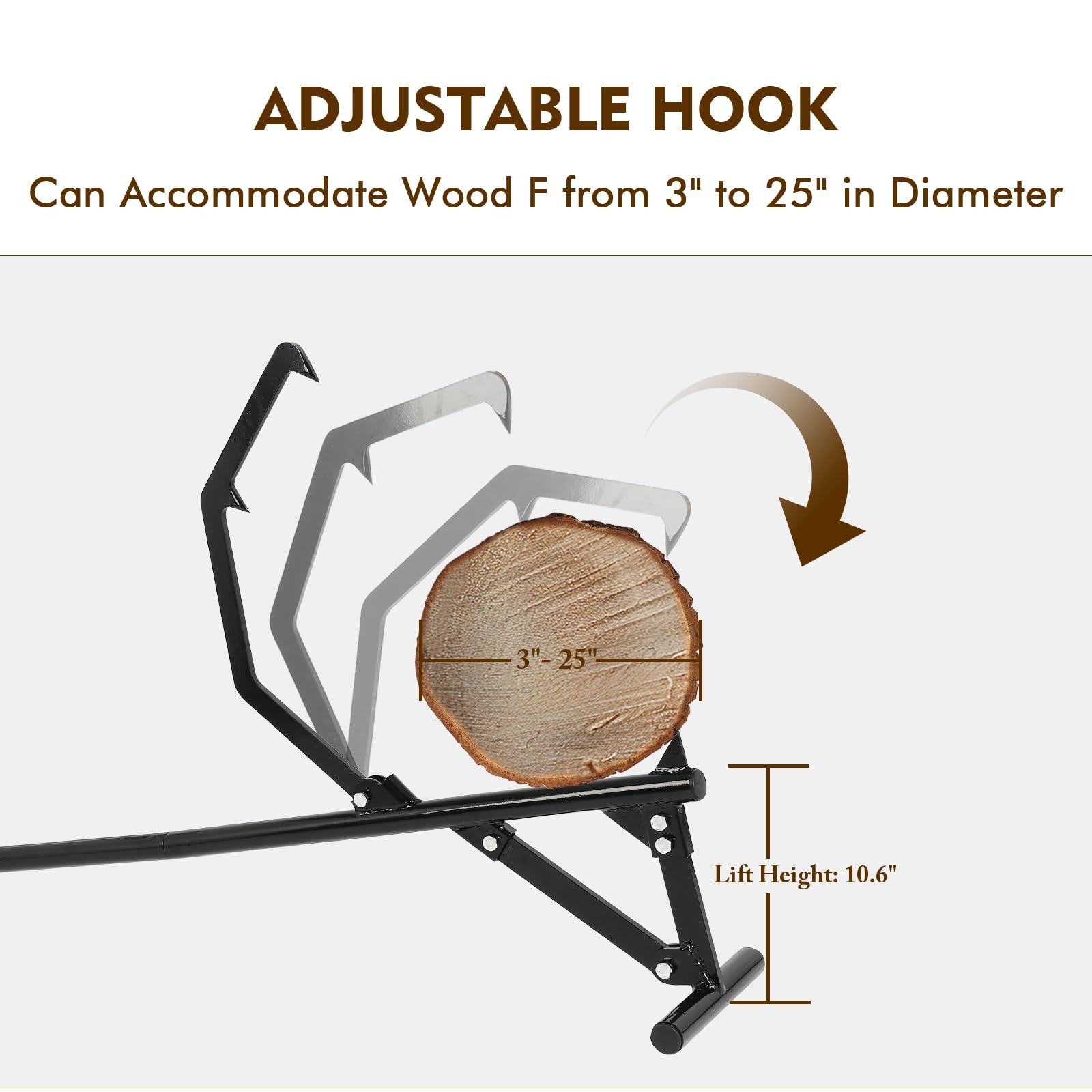 FAHKNS Timberjack raises logs about 10.6 inches from the ground