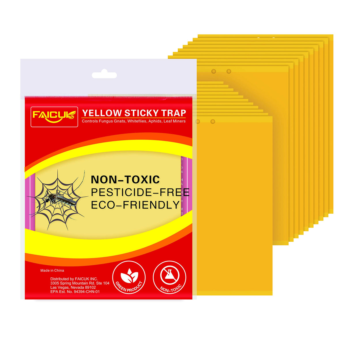 Faicuk dual-sided yellow sticky trap close-up for flying pests