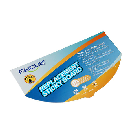 Faicuk glue board in use inside wall sconce trapping insects.