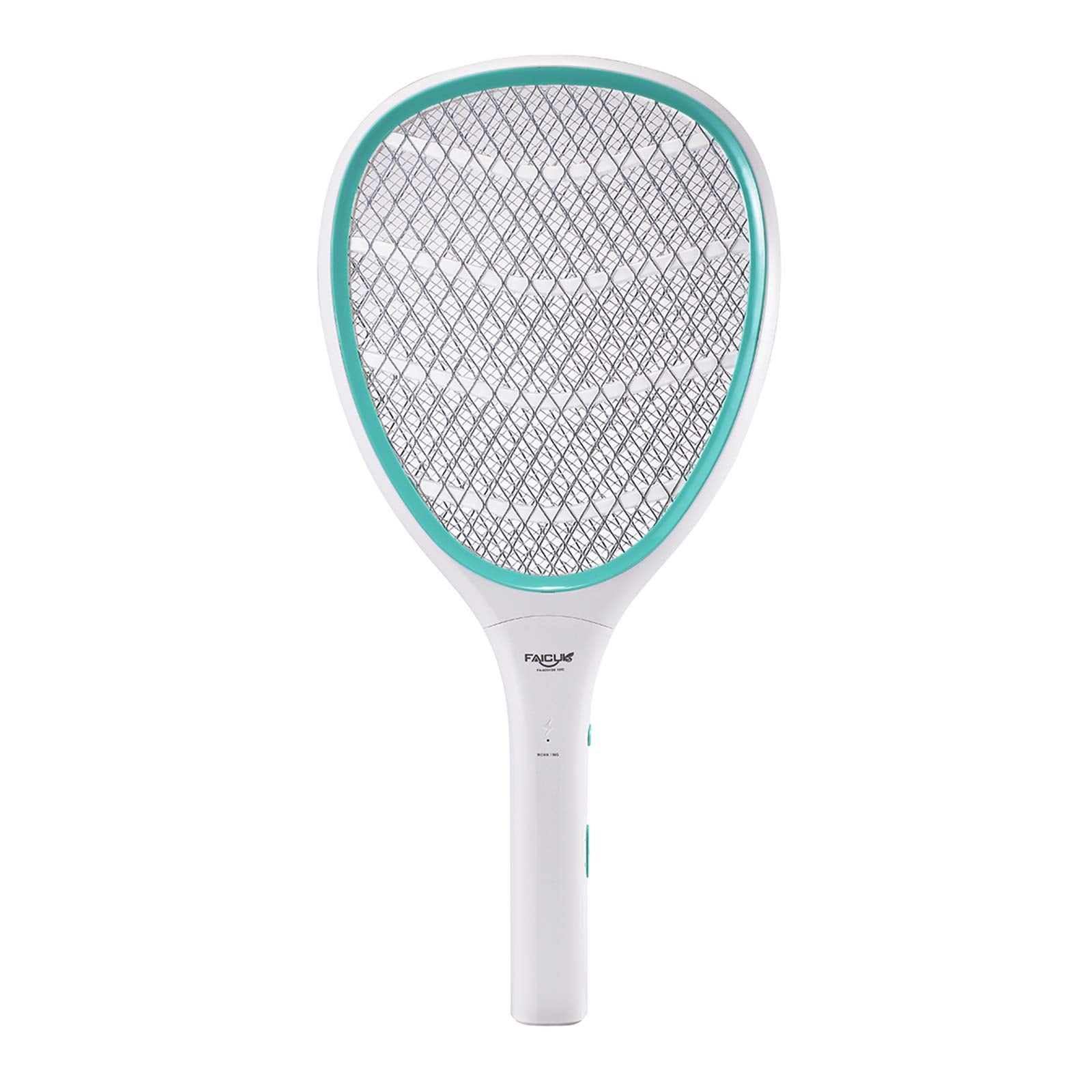 Faicuk handheld bug zapper racket in use for instant mosquito relief outdoors.