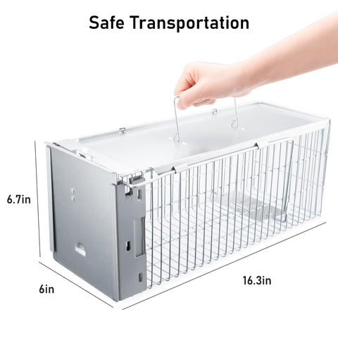 Faicuk trap shown in outdoor garden setting ready for pest control.