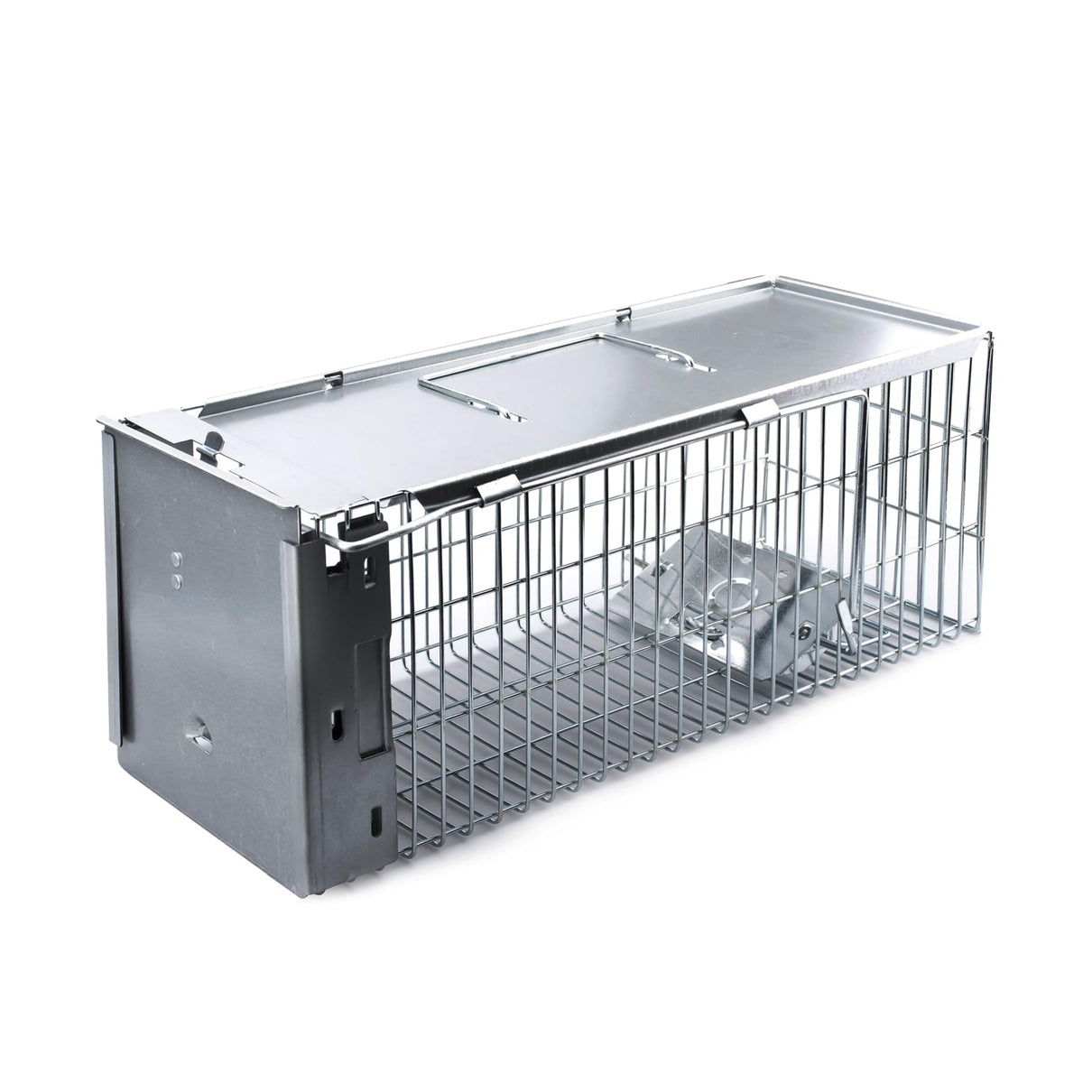 Faicuk heavy duty squirrel trap front view showing robust galvanized steel construction.
