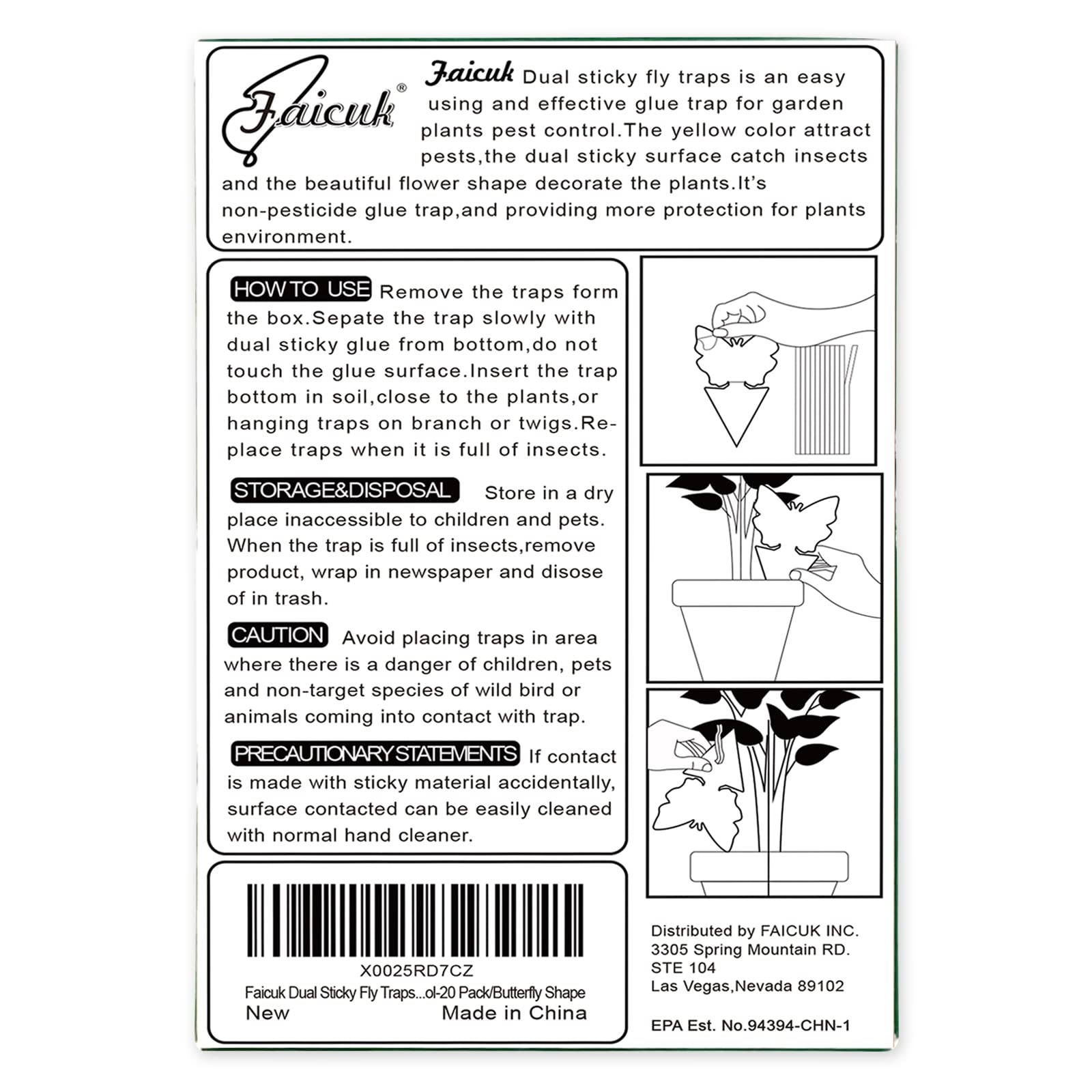 Faicuk packaged 20 traps for garden use