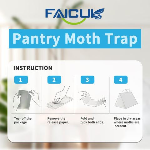 Faicuk Pantry Moth Traps pheromone detail highlighting natural attractant and safety.