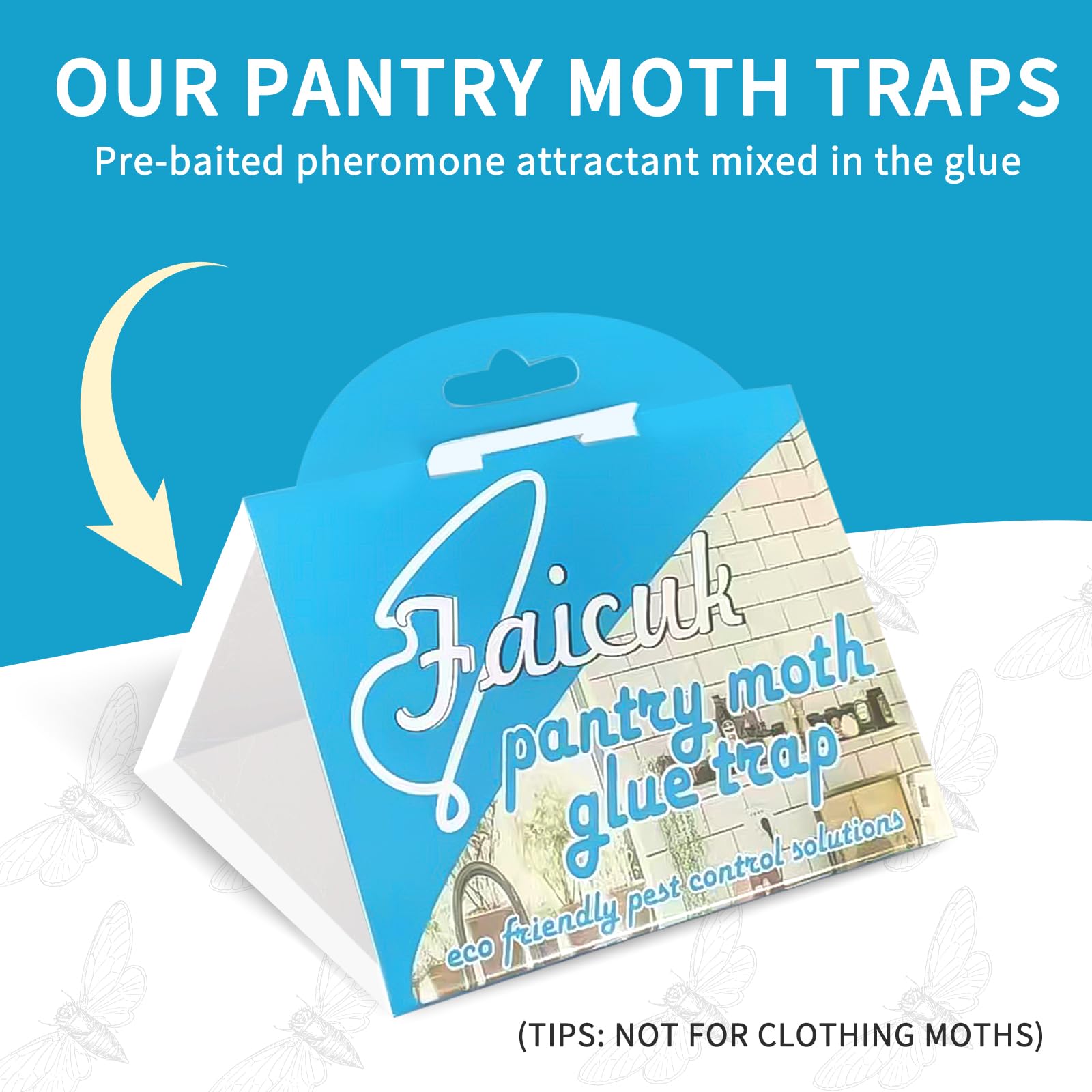 Faicuk Pantry Moth Traps placed in a storage area to protect dry goods.
