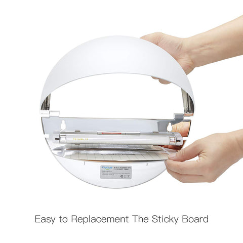 Faicuk wall sconce emits soft violet ambient light while trapping insects.