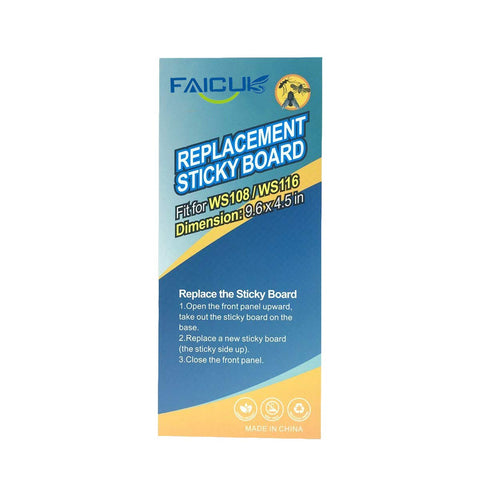 Faicuk WS108 glue board close-up shows sticky surface for fly capture.