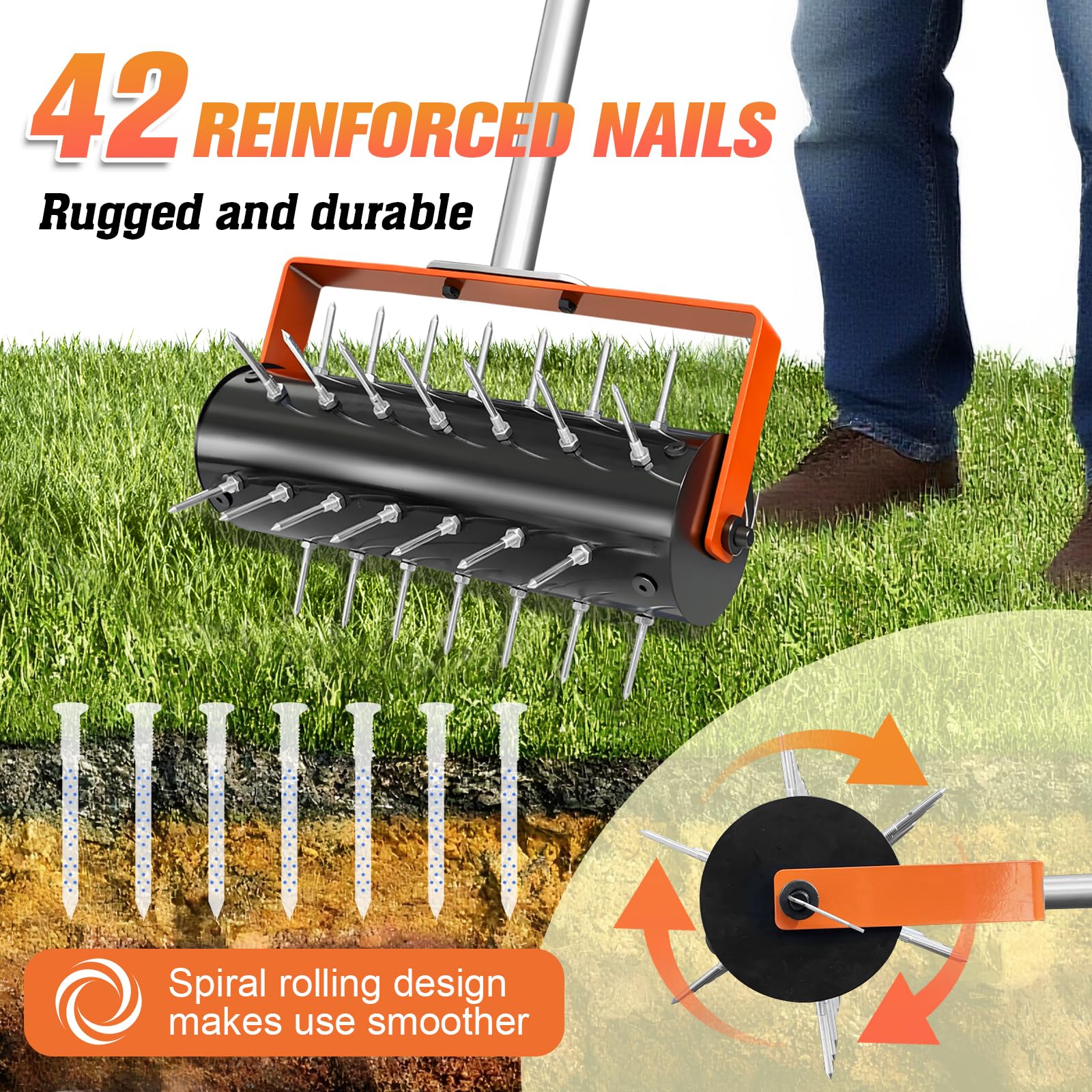 Failenfeivp heat-treated steel spikes resist wear for long-lasting performance