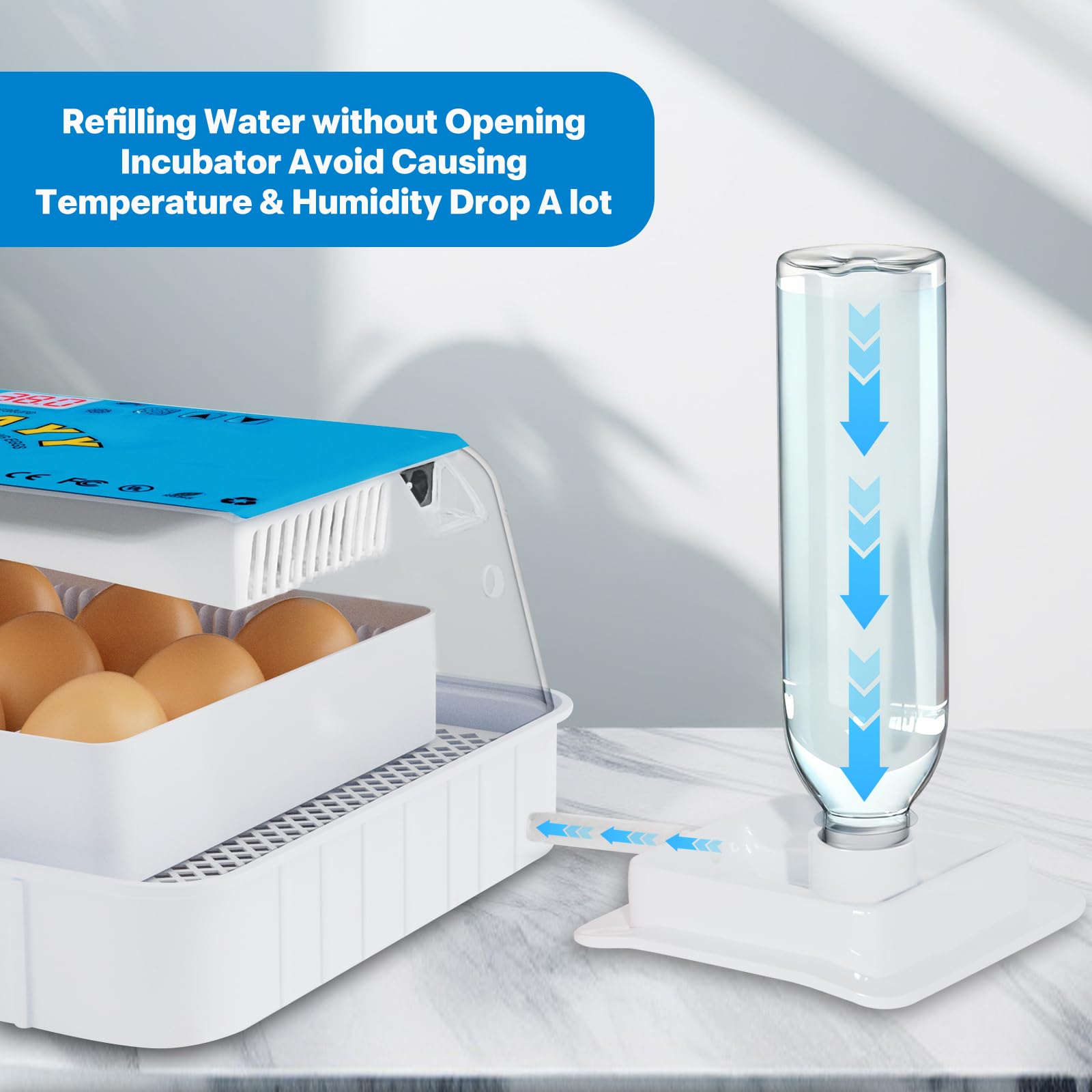 Failenfeivp incubator-humidity-auto-fill maintains steady moisture