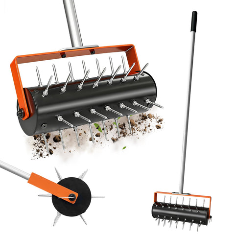 Failenfeivp rolling lawn aerator tool improving soil health through deeper, even penetration