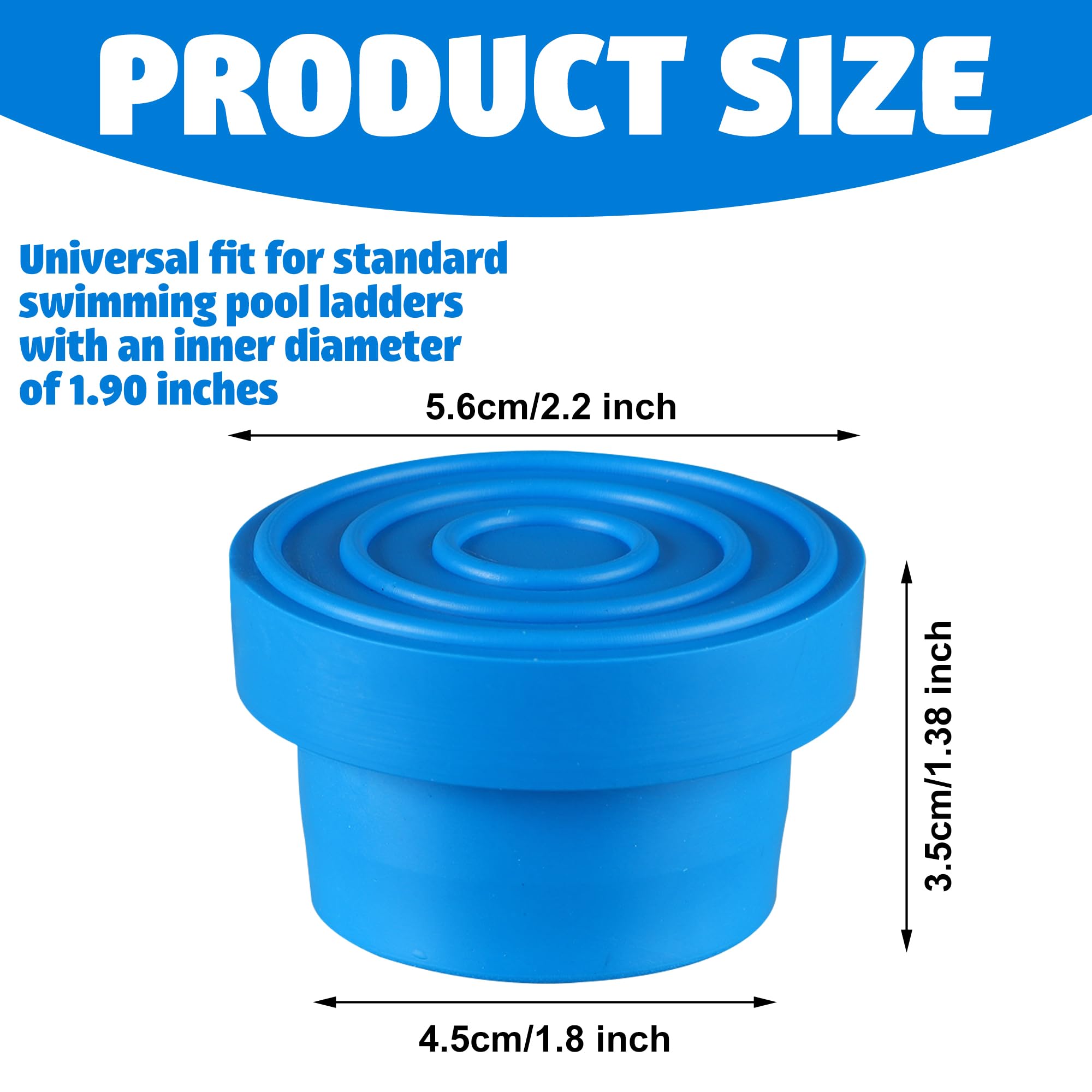 Fairooth blue rubber ladder end plug showing end cap