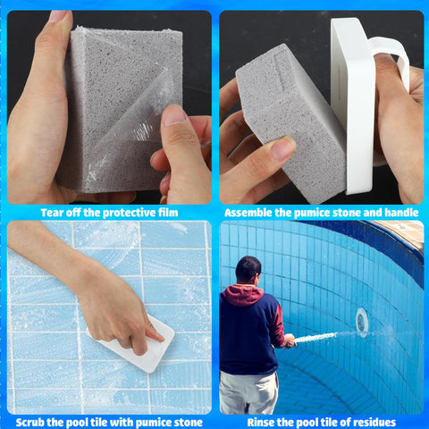 Fairooth hand held design enables precise scrubbing around pool edges