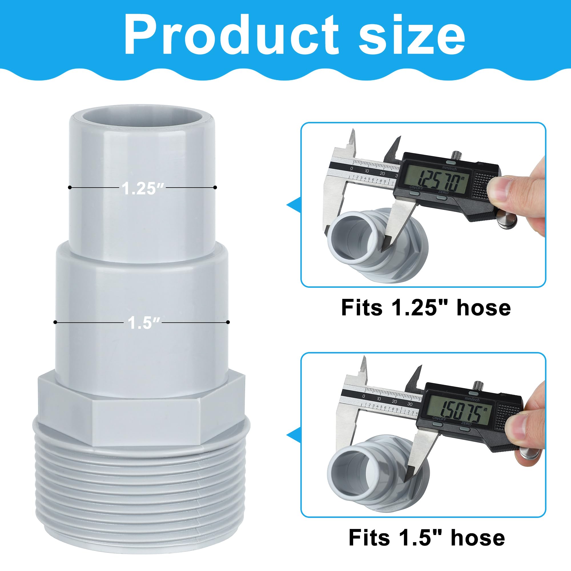 Fairooth stainless steel hose clamps secure connections for pool equipment