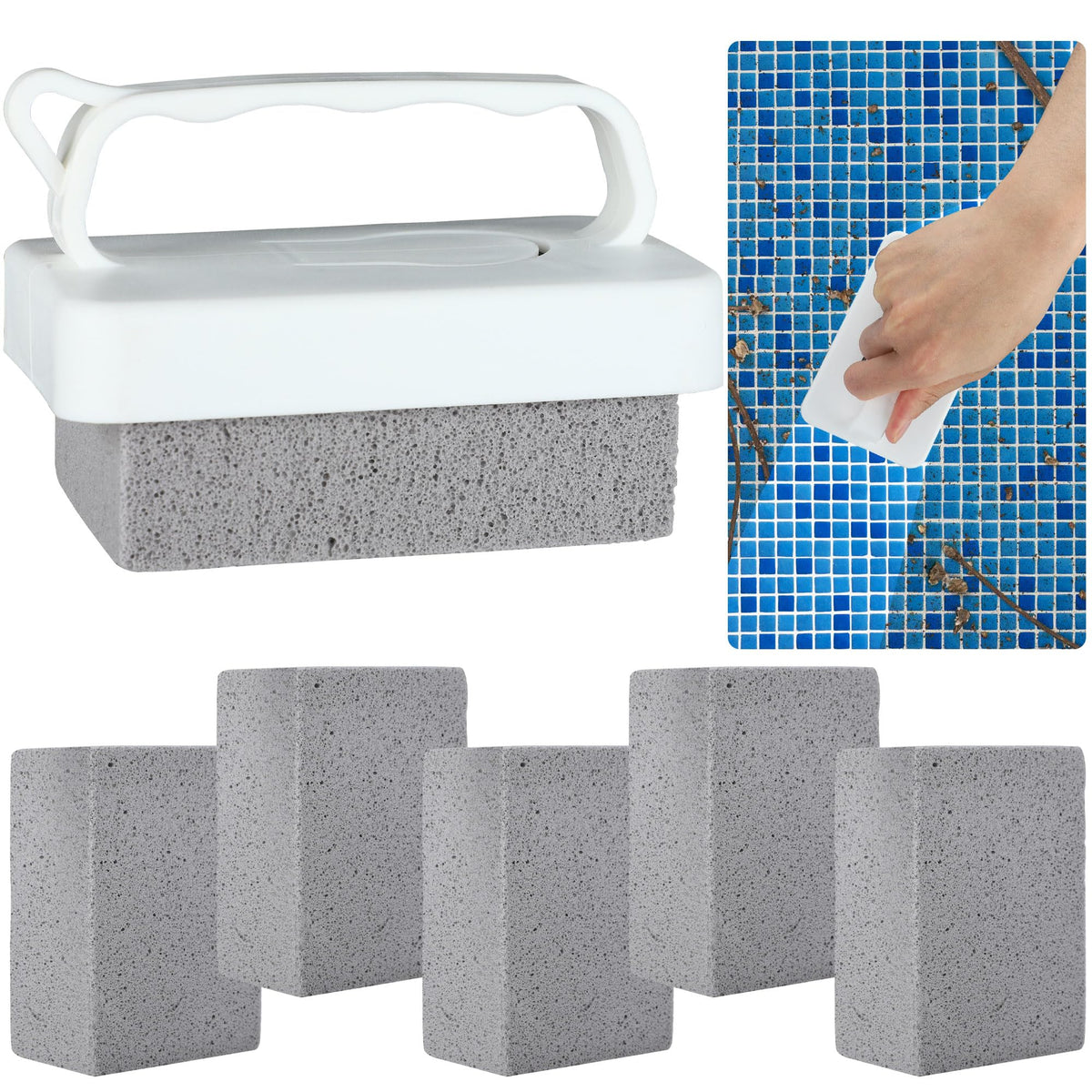 Fairooth pool pumice stones pack for tile cleaning and grout restoration