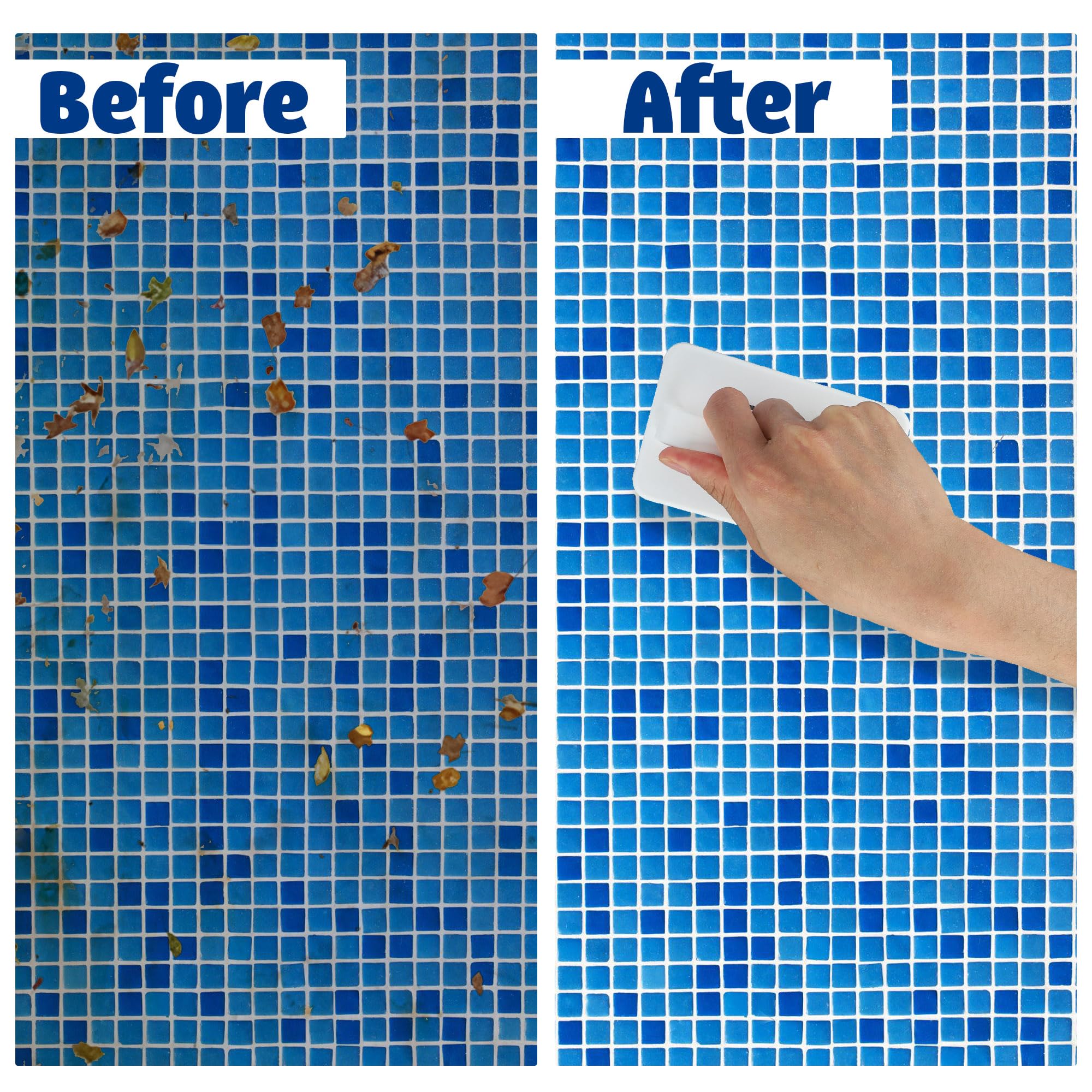 Fairooth pumice stones remove stubborn stains from pool tiles and grout