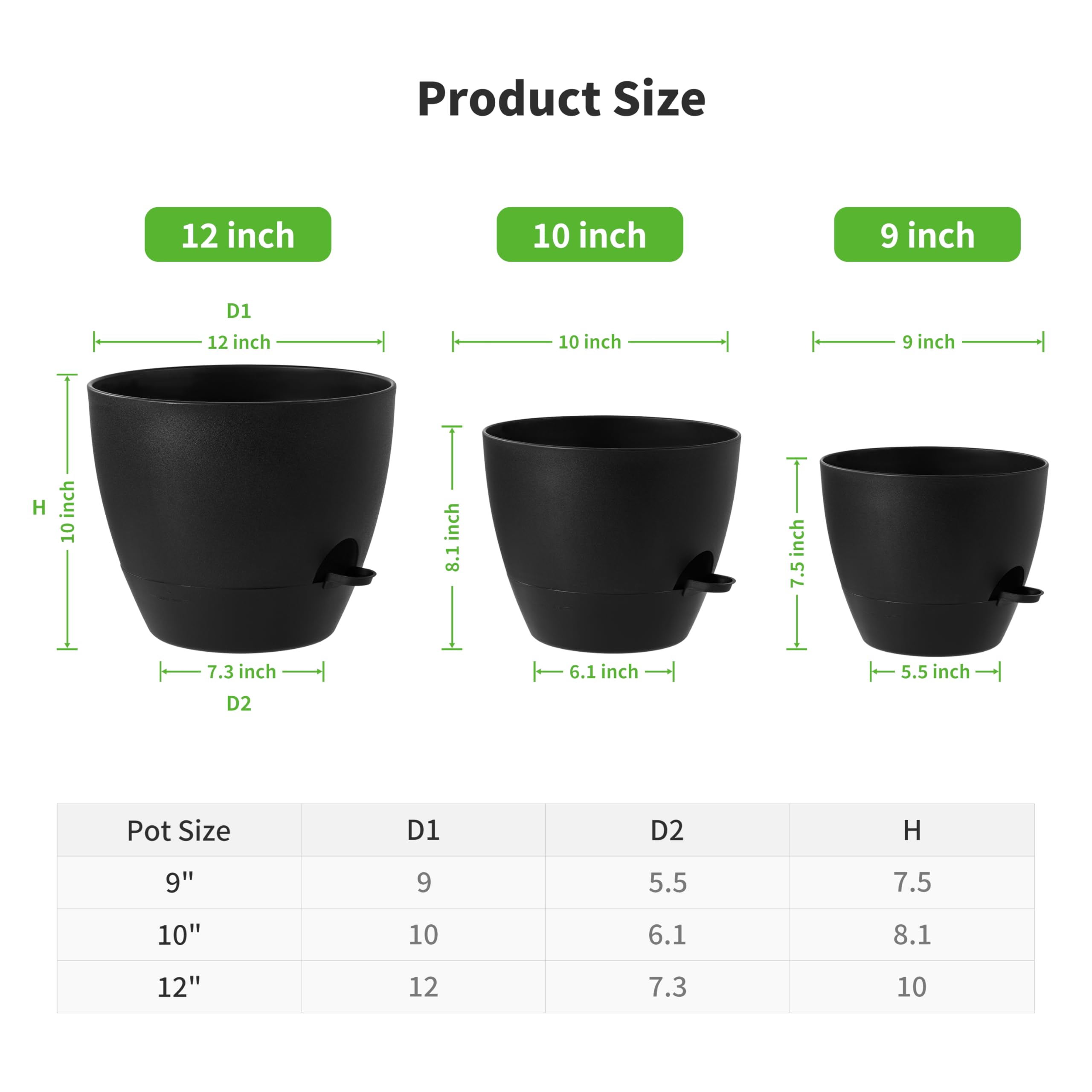 FaithLand 10-inch self-watering planter pot on a sunny windowsill, easy care.