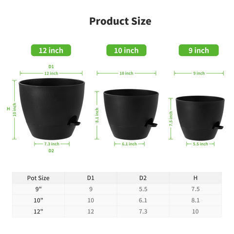 FaithLand 10-inch self-watering planter pot on a sunny windowsill, easy care.