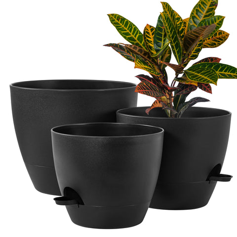 FaithLand 12-inch self-watering planter pot, ideal for orchids or succulents indoors.